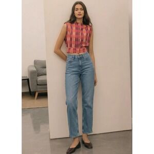 Lee Women's Legendary Mom Jean in One Tone, High Rise, Straight Leg, Size 6